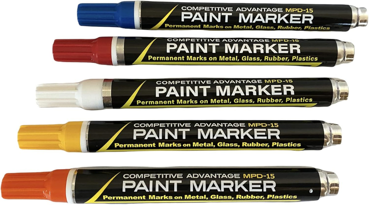 MPD-15 Enamel Paint Markers | 5 Pack - Patriot Tones (Red, White, Blue, Orange, Yellow)
