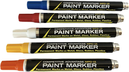 MPD-15 Enamel Paint Markers | 5 Pack - Patriot Tones (Red, White, Blue, Orange, Yellow)