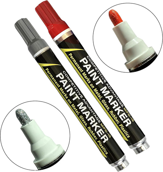 MPD-15 Enamel Paint Markers | 2 Pack - Red & Silver